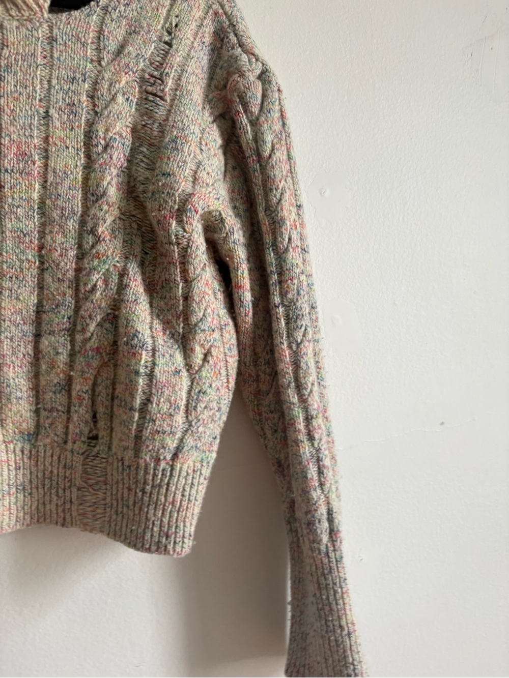 Haikure Sz S Clare Rainbow Wool Cotton Knit Cut Out Sweater - Picture 5 of 10